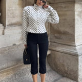 Contrast Polka Dot Casual Jacket