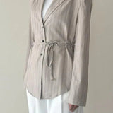 Lace-up Waist Fitted Blazer