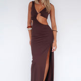 It Feels Wrong Maxi Dress Dark Chocolate