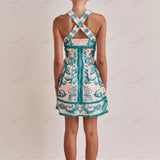 Trendy Casual Printed Spaghetti Strap Mini Dress
