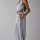 Elastic Waist Loose Fit Casual Pants