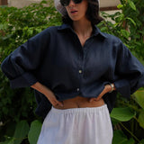 Fashion Solid Loose Casual Commuter Blouse