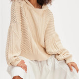 Vintage Casual Hooded Knit Sweater