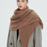 Solid Color Lace Knit Square Scarf