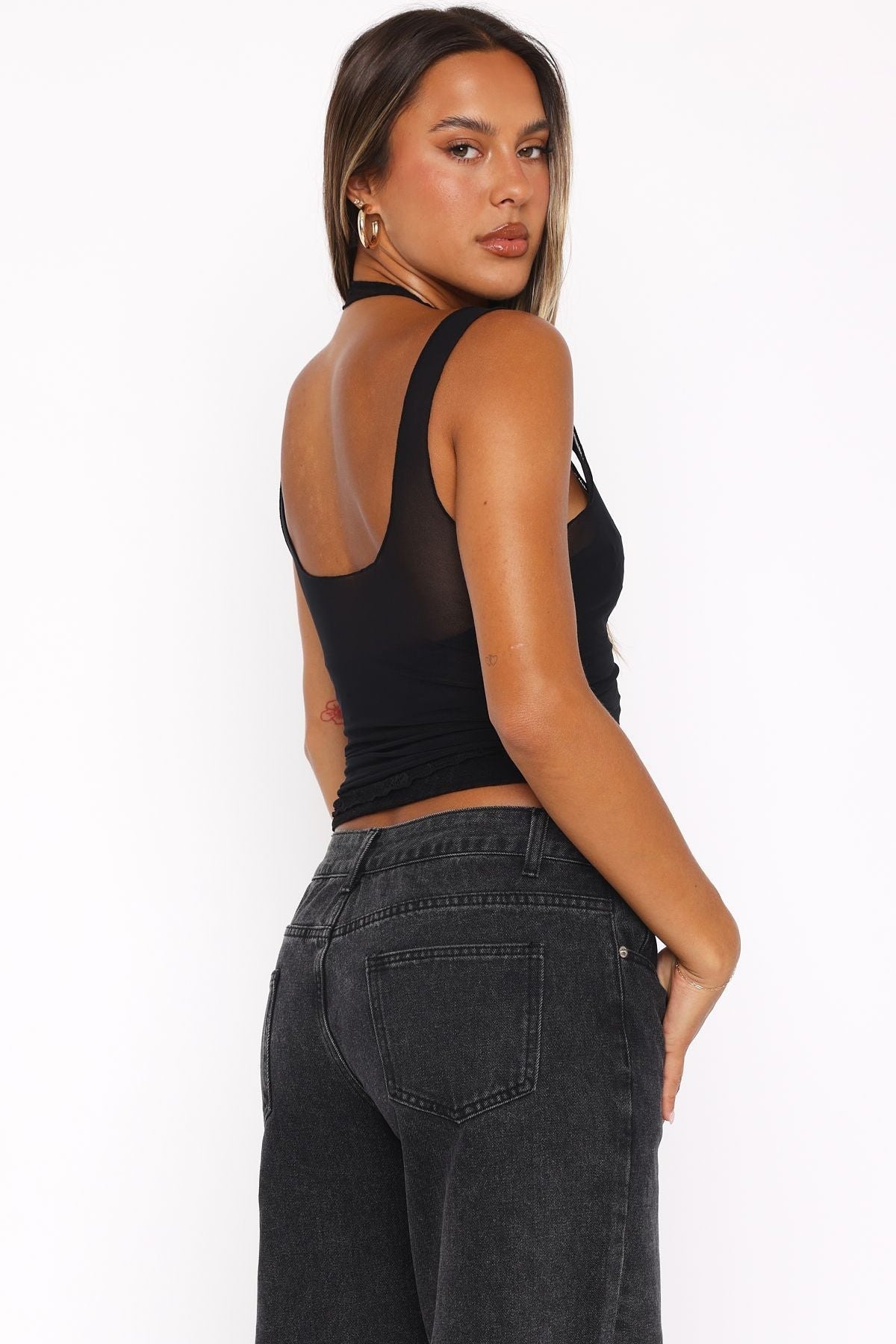 Heading Downtown Top Black