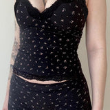 Chic Casual Floral Lace Sexy Cami Two Piece Set