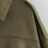 Suede Lapel Bomber Jacket