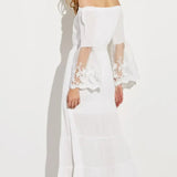 Flare Sleeve Off Shoulder Boho Dress