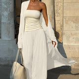 Casual Long Cardigan with Lantern Pants Two Piece Pants Set