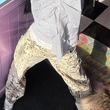 Retro Leopard Straight Baggy Jeans
