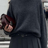 Plain Ribbed Long Sleeve Sweater