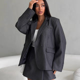 Elegant Blazer Two Piece Shorts Set
