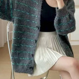 Plus Size Striped Knit Sweater