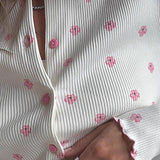 Ruffled Floral Long Sleeve Pants Loungewear Two Piece Set