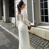 Ruffled Long Sleeve Bodycon Maxi Dress