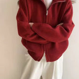 High Neck Double Zip Sweater