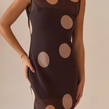Vintage Polka Dot Sleeveless Bodycon Maxi Dress