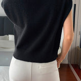 Casual Short Sleeve Knit Sweater