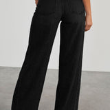 Solid Minimalist Washed Wide Leg Jeans