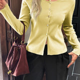 Casual Knit Button Front Sweater