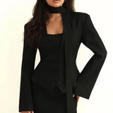 Scarf Collar Commuter Blazer