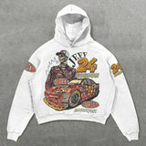 Gothic Print Zipper Hoodie