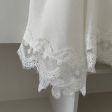 Fashionable Elegant Asymmetrical Lace Panel Midi Skirt