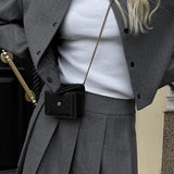 Elegant Preppy Blazer Mini Skirt Two Piece Set