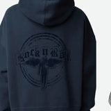 Angel Wing Print Plush Hoodie