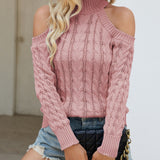 Elegant Cable Mock Neck Sweater