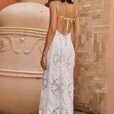 Backless Lace-Up Boho Dress
