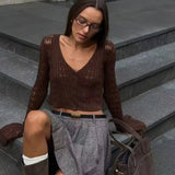 Hollow Out Knit Cropped Cardigan