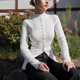 Fitted Button Up Knit Sweater