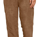 Beach Linen Shorts 3/4 Sweatpants Capri Pants Elastic Waist Cropped Harem Pants