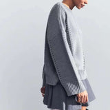 Casual Lace Knit Pullover Sweater