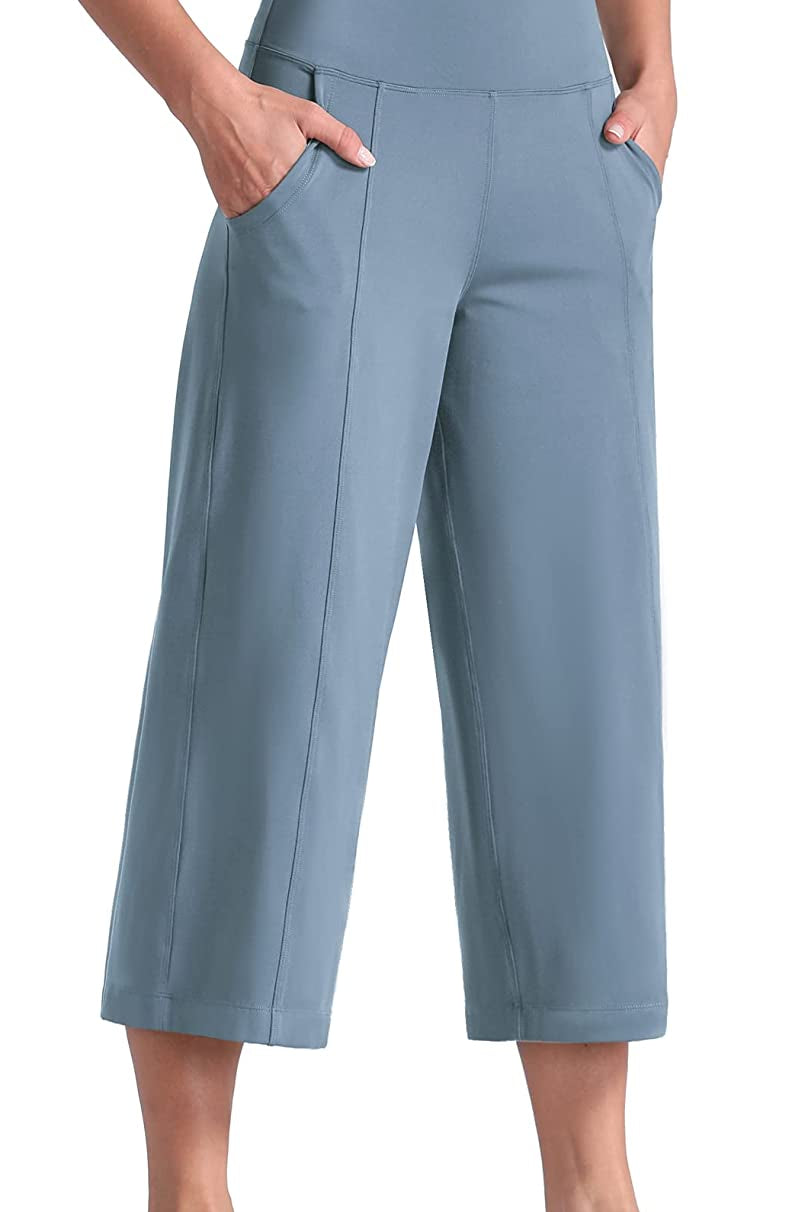 Lounge Yoga Capris Pants Bootleg Tummy Control High Waist Workout Flare Crop Pants