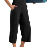 Lounge Yoga Capris Pants Bootleg Tummy Control High Waist Workout Flare Crop Pants