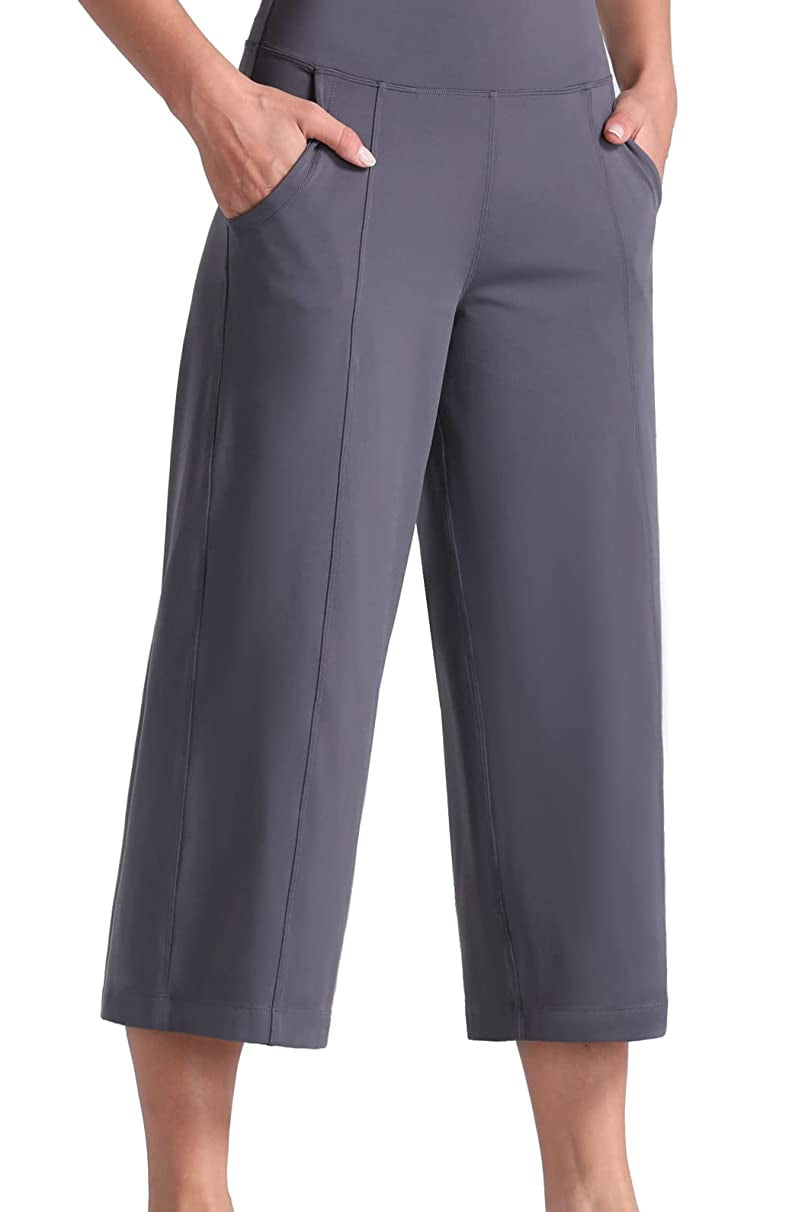 Lounge Yoga Capris Pants Bootleg Tummy Control High Waist Workout Flare Crop Pants