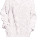 Women's Loose Turtleneck Oversize Long Pullover Sweater Dress