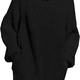 Women's Loose Turtleneck Oversize Long Pullover Sweater Dress
