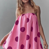 Sexy Polka Dot Strapless Bodycon Mini Dress