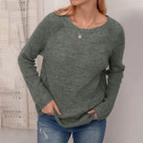 Women Loose Casual Pullover Knit Sweater Boat Neck Long Sleeve Winter Keep Warm Sweater Tops