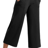 Lounge Yoga Capris Pants Bootleg Tummy Control High Waist Workout Flare Crop Pants