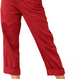 Beach Linen Shorts 3/4 Sweatpants Capri Pants Elastic Waist Cropped Harem Pants