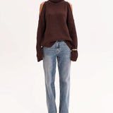 Off Shoulder Turtleneck Sweater