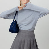 Chic Off Shoulder Tie Waist Cowl Neck Long Sleeve Tee