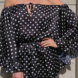 Polka Dot Off-Shoulder Ruffle Mini Dress