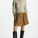 Wool Blend Short Open-Neck Cardigan