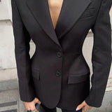 Elegant Fitted Single-Button Blazer