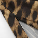 Sexy Chiffon Leopard Print Fishtail Maxi Skirt